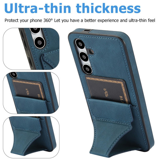 For Samsung Galaxy S24+ 5G Ultra-thin Shockproof Phone Protective Case with Holder(Blue)