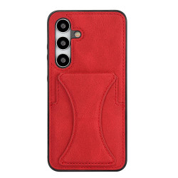 For Samsung Galaxy S24+ 5G Ultra-thin Shockproof Phone Protective Case with Holder(Red)