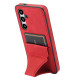 For Samsung Galaxy S24+ 5G Ultra-thin Shockproof Phone Protective Case with Holder(Red)