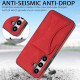 For Samsung Galaxy S24+ 5G Ultra-thin Shockproof Phone Protective Case with Holder(Red)