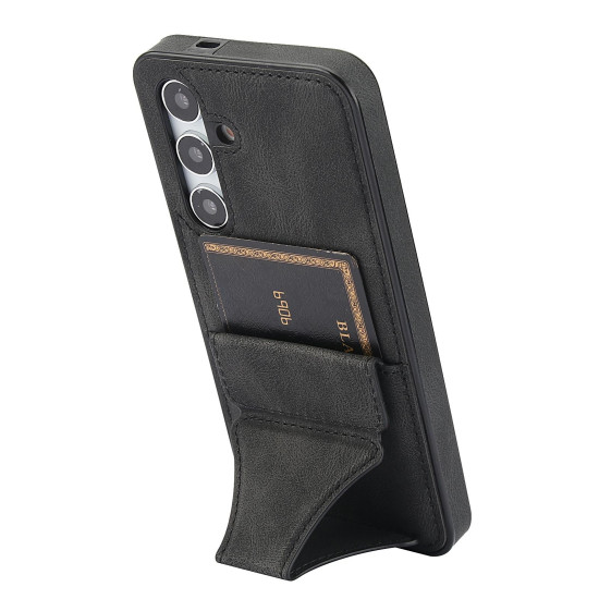 For Samsung Galaxy S24+ 5G Ultra-thin Shockproof Phone Protective Case with Holder(Black)