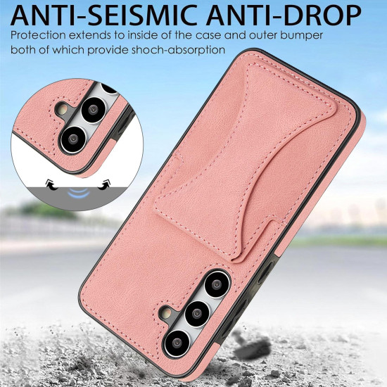 For Samsung Galaxy S24+ 5G Ultra-thin Shockproof Phone Protective Case with Holder(Rose Gold)