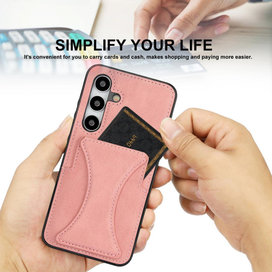 For Samsung Galaxy S24+ 5G Ultra-thin Shockproof Phone Protective Case with Holder(Rose Gold)