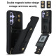 For Samsung Galaxy S24+ 5G Wristband Vertical Flip Wallet Back Cover Phone Case with Long Lanyard(Black)