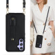 For Samsung Galaxy S24+ 5G Wristband Vertical Flip Wallet Back Cover Phone Case with Long Lanyard(Black)