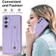 For Samsung Galaxy S24+ 5G Wristband Vertical Flip Wallet Back Cover Phone Case with Long Lanyard(Purple)