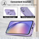 For Samsung Galaxy S24+ 5G Wristband Vertical Flip Wallet Back Cover Phone Case with Long Lanyard(Purple)
