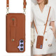 For Samsung Galaxy S24+ 5G Wristband Vertical Flip Wallet Back Cover Phone Case with Long Lanyard(Brown)