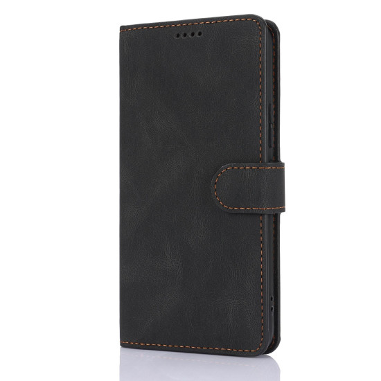 For Samsung Galaxy S24+ 5G Fantasy Skin-feel Calfskin Texture Leather Phone Case(Black)
