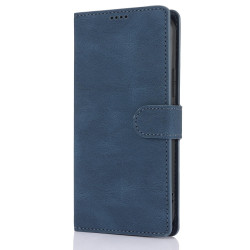 For Samsung Galaxy S24+ 5G Fantasy Skin-feel Calfskin Texture Leather Phone Case(Blue)