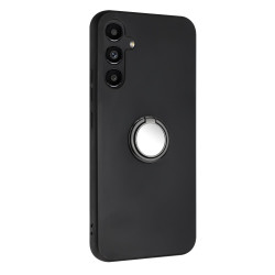 For Samsung Galaxy S24+ 5G Matte Ring Holder TPU Phone Case(Black)