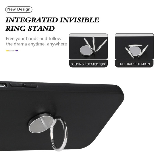 For Samsung Galaxy S24+ 5G Matte Ring Holder TPU Phone Case(Silver)
