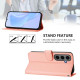 For Samsung Galaxy S24+ 5G Skin Feel Solid Color Leather Phone Case with Lanyard(Pink)