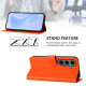 For Samsung Galaxy S24+ 5G Skin Feel Solid Color Leather Phone Case with Lanyard(Orange)