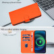 For Samsung Galaxy S24+ 5G Skin Feel Solid Color Leather Phone Case with Lanyard(Orange)