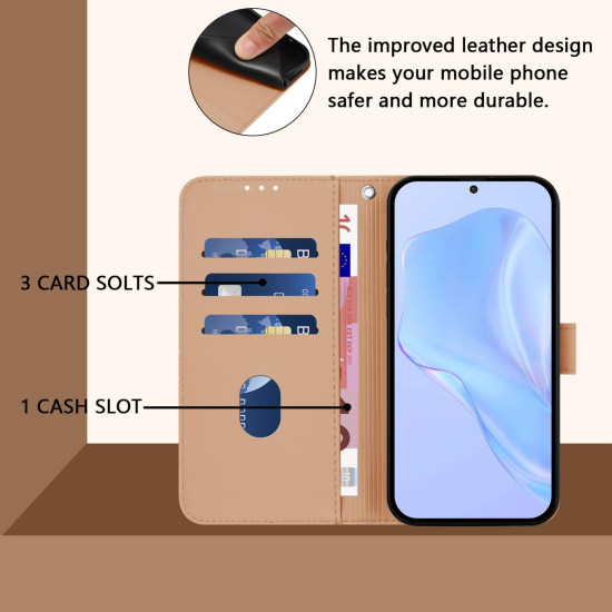 For Samsung Galaxy S24+ 5G Skin Feel Solid Color Leather Phone Case with Lanyard(Nude)