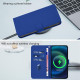 For Samsung Galaxy S24+ 5G Skin Feel Solid Color Leather Phone Case with Lanyard(Dark Blue)