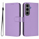 For Samsung Galaxy S24+ 5G Skin Feel Solid Color Leather Phone Case with Lanyard(Lavender Purple)