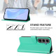 For Samsung Galaxy S24+ 5G Skin Feel Solid Color Leather Phone Case with Lanyard(Green)