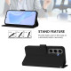 For Samsung Galaxy S24+ 5G Skin Feel Solid Color Leather Phone Case with Lanyard(Black)