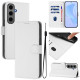 For Samsung Galaxy S24+ 5G Skin Feel Solid Color Leather Phone Case with Lanyard(White)