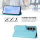 For Samsung Galaxy S24+ 5G Skin Feel Solid Color Leather Phone Case with Lanyard(Sky Blue)