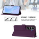 For Samsung Galaxy S24+ 5G Skin Feel Solid Color Leather Phone Case with Lanyard(Violet)