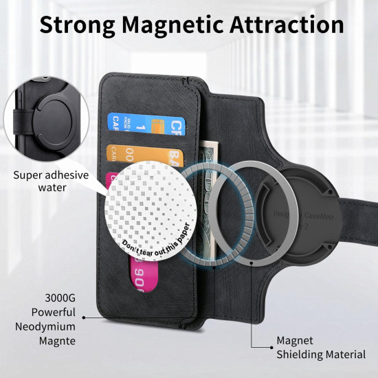 For Samsung Galaxy S24+ 5G CaseNeo MagSafe RFID Anti-theft Retro Leather Phone Case(Black)