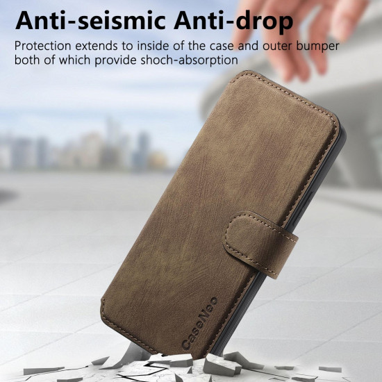 For Samsung Galaxy S24+ 5G CaseNeo MagSafe RFID Anti-theft Retro Leather Phone Case(Brown)