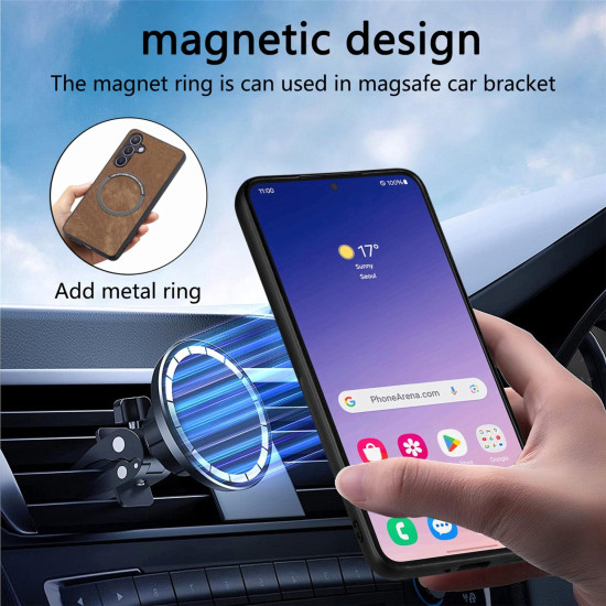 For Samsung Galaxy S24+ 5G CaseNeo MagSafe RFID Anti-theft Retro Leather Phone Case(Brown)