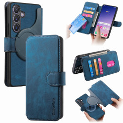 For Samsung Galaxy S24+ 5G CaseNeo MagSafe RFID Anti-theft Retro Leather Phone Case(Blue)