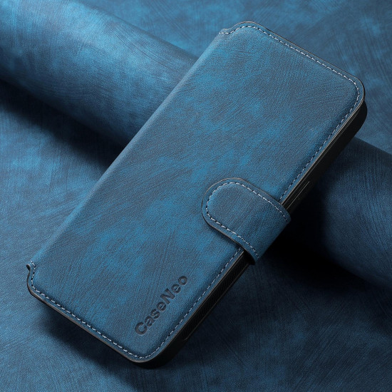 For Samsung Galaxy S24+ 5G CaseNeo MagSafe RFID Anti-theft Retro Leather Phone Case(Blue)