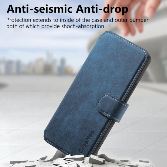 For Samsung Galaxy S24+ 5G CaseNeo MagSafe RFID Anti-theft Retro Leather Phone Case(Blue)