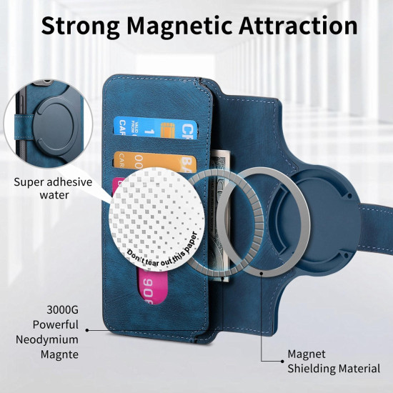 For Samsung Galaxy S24+ 5G CaseNeo MagSafe RFID Anti-theft Retro Leather Phone Case(Blue)