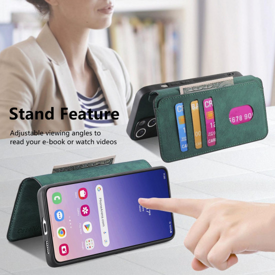 For Samsung Galaxy S24+ 5G CaseNeo MagSafe RFID Anti-theft Retro Leather Phone Case(Green)