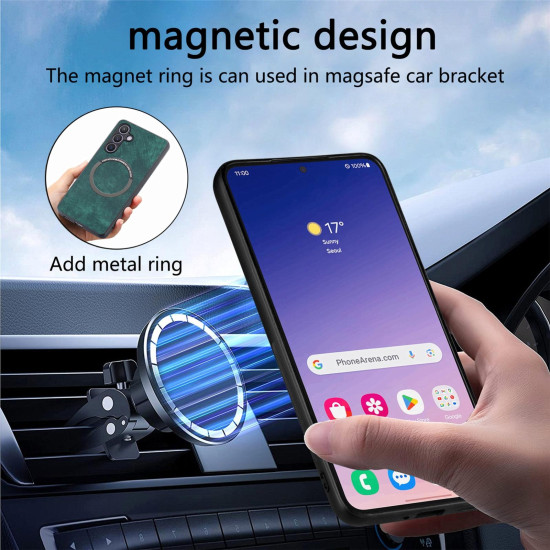 For Samsung Galaxy S24+ 5G CaseNeo MagSafe RFID Anti-theft Retro Leather Phone Case(Green)