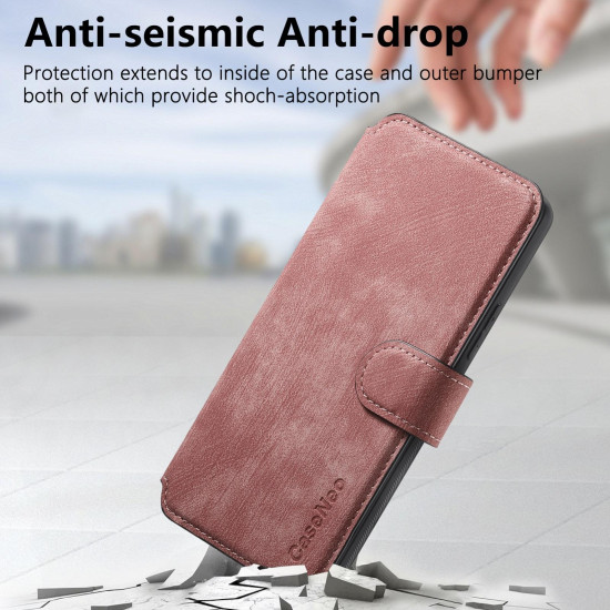 For Samsung Galaxy S24+ 5G CaseNeo MagSafe RFID Anti-theft Retro Leather Phone Case(Pink)