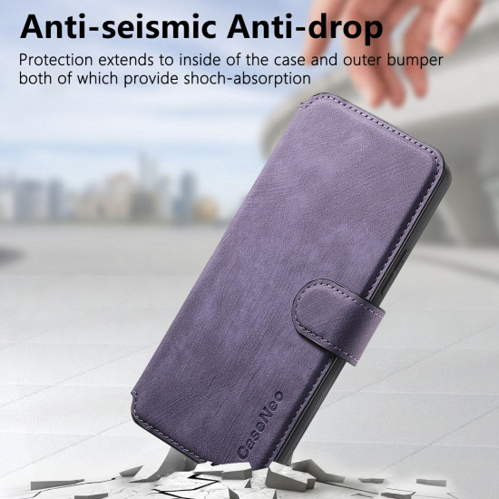 For Samsung Galaxy S24+ 5G CaseNeo MagSafe RFID Anti-theft Retro Leather Phone Case(Purple)