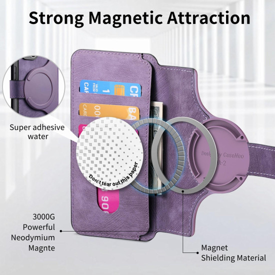 For Samsung Galaxy S24+ 5G CaseNeo MagSafe RFID Anti-theft Retro Leather Phone Case(Purple)