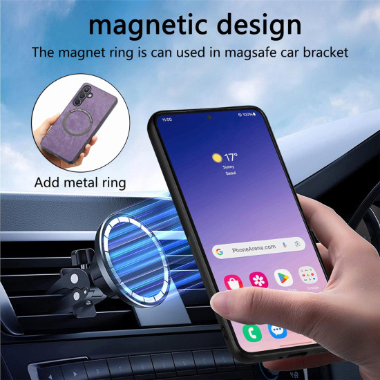 For Samsung Galaxy S24+ 5G CaseNeo MagSafe RFID Anti-theft Retro Leather Phone Case(Purple)