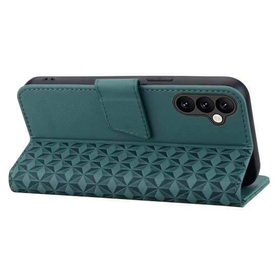 For Samsung Galaxy S25+ / S24+ 5G Diamond Buckle Leather Phone Case with Lanyard(Green)