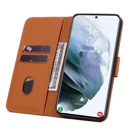 For Samsung Galaxy S25+ / S24+ 5G Diamond Buckle Leather Phone Case with Lanyard(Brown)