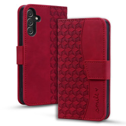 For Samsung Galaxy S25+ / S24+ 5G Diamond Buckle Leather Phone Case with Lanyard(Wine Red)