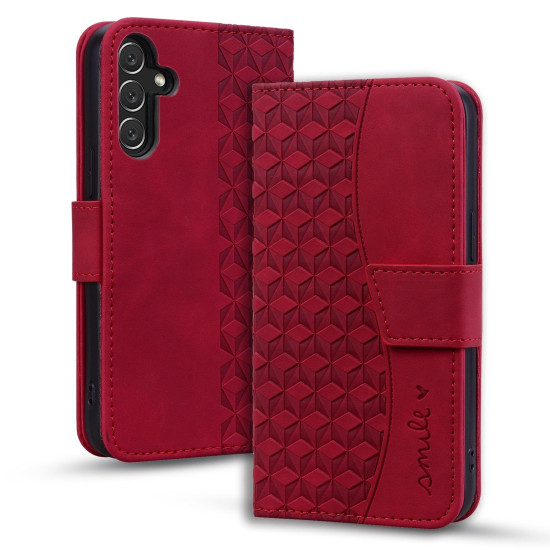 For Samsung Galaxy S25+ / S24+ 5G Diamond Buckle Leather Phone Case with Lanyard(Wine Red)