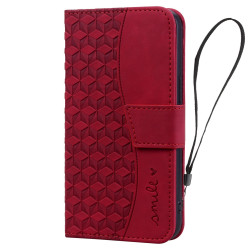 For Samsung Galaxy S25+ / S24+ 5G Diamond Buckle Leather Phone Case with Lanyard(Wine Red)