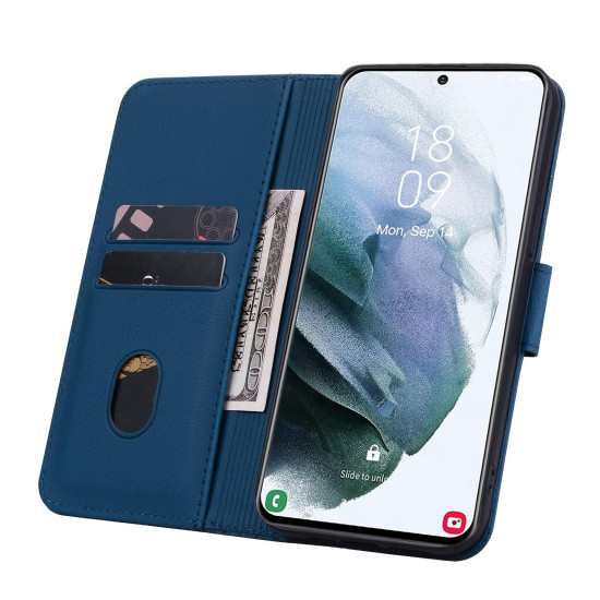 For Samsung Galaxy S25+ / S24+ 5G Diamond Buckle Leather Phone Case with Lanyard(Royal Blue)