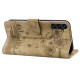 For Samsung Galaxy S24+ 5G Cartoon Sakura Cat Embossed Leather Phone Case(Brown)