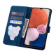 For Samsung Galaxy S24+ 5G Cartoon Sakura Cat Embossed Leather Phone Case(Royal Blue)