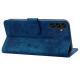 For Samsung Galaxy S24+ 5G Cartoon Sakura Cat Embossed Leather Phone Case(Royal Blue)