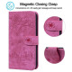 For Samsung Galaxy S24+ 5G Cartoon Sakura Cat Embossed Leather Phone Case(Rose Red)